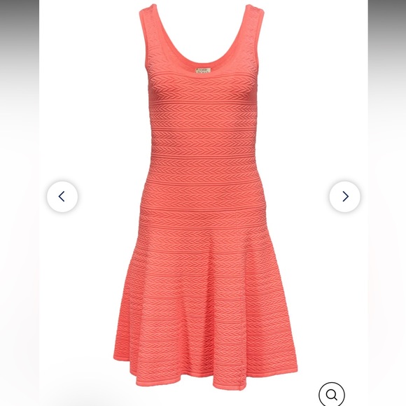 Torn by Ronny Kobo Dresses & Skirts - Torn By Ronny Kobo - Coral Textured Drop Waist Dress Sz S NWT